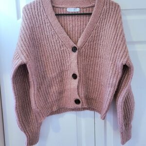 Dusty Rose Pink Knit Cardigan